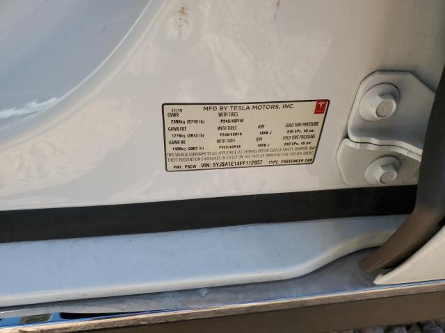 5YJSA1E14FF112937 - 2015 TESLA MODEL S WHITE photo 12