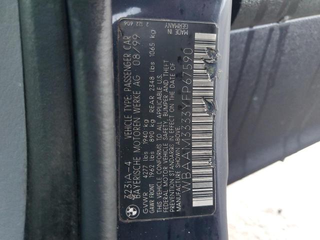 WBAAM3333YFP67590 - 2000 BMW 323 I BLUE photo 13