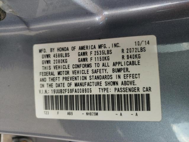19UUB2F59FA008905 - 2015 ACURA TLX TECH SILVER photo 12