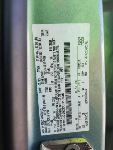 1FMCU0J9XDUD10035 - 2013 FORD ESCAPE TITANIUM GREEN photo 13