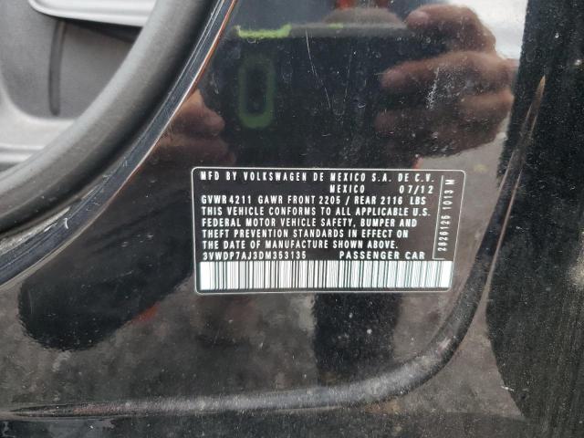 3VWDP7AJ3DM353135 - 2013 VOLKSWAGEN JETTA SE BLACK photo 12