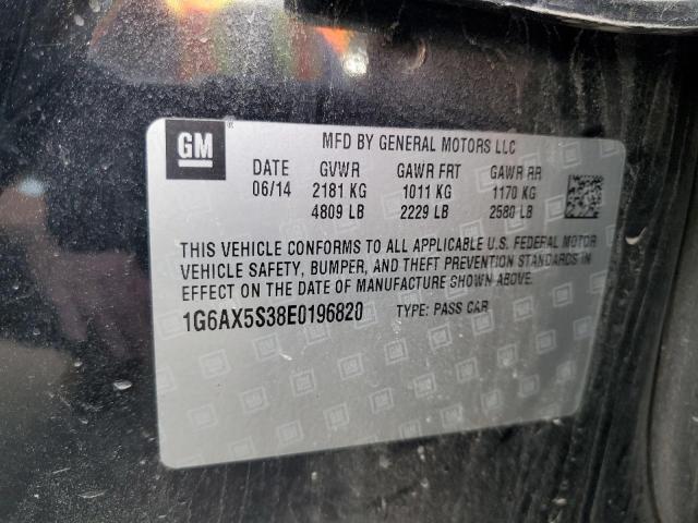 1G6AX5S38E0196820 - 2014 CADILLAC CTS LUXURY COLLECTION BLACK photo 12