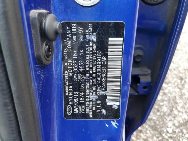 KMHCT4AE4DU499160 - 2013 HYUNDAI ACCENT GLS BLUE photo 12
