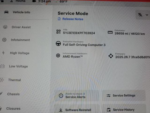 5YJ3E1EBXPF703924 - 2023 TESLA MODEL 3 白色 照片 9
