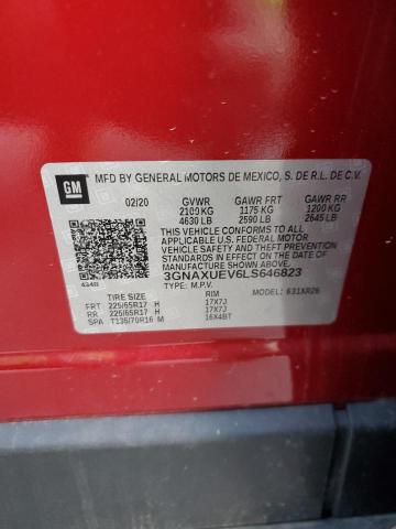 3GNAXUEV6LS646823 - 2020 CHEVROLET EQUINOX LT RED photo 14