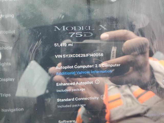 5YJXCDE29JF140056 - 2018 TESLA MODEL X BLUE photo 9