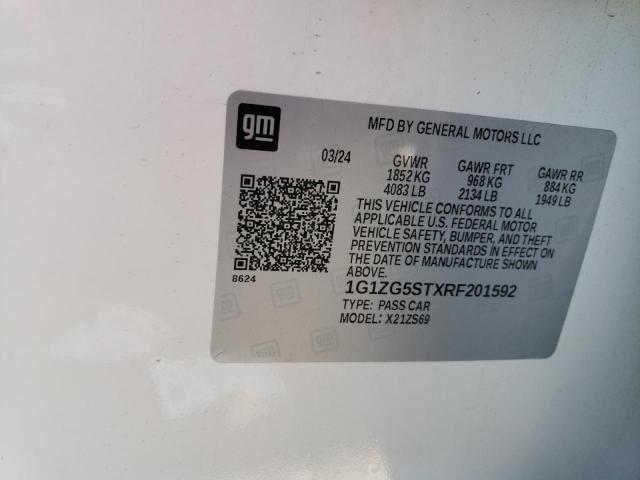 1G1ZG5STXRF201592 - 2024 CHEVROLET MALIBU RS 白色 照片 12