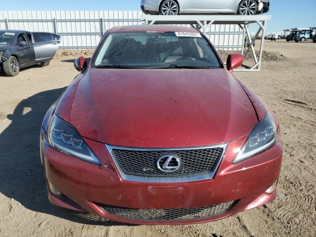 JTHBK262775032740 - 2007 LEXUS IS 250 RED photo 5