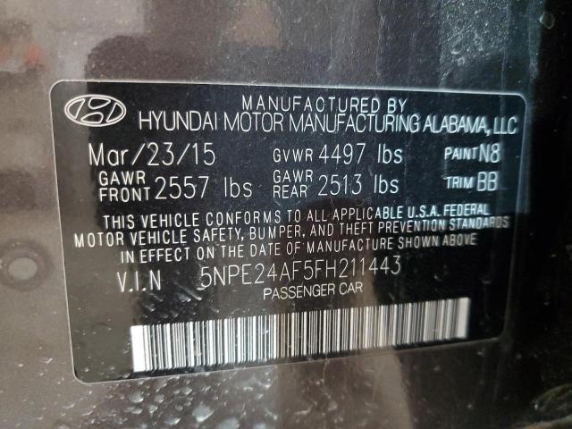 5NPE24AF5FH211443 - 2015 HYUNDAI SONATA SE CHARCOAL photo 12