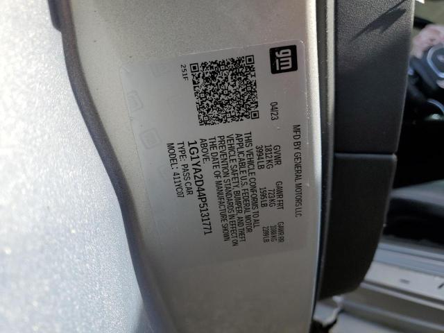 1G1YA2D44P5131771 - 2023 CHEVROLET CORVETTE STINGRAY 1LT SILVER photo 12