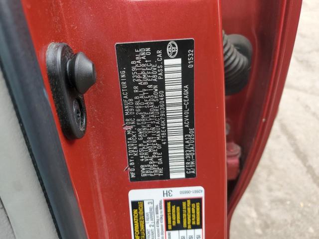 4T1BE46K79U360460 - 2009 TOYOTA CAMRY BASE Qırmızı foto 12