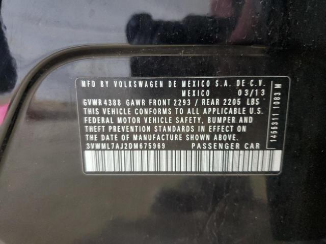 3VWML7AJ2DM675969 - 2013 VOLKSWAGEN JETTA TDI Negro foto 12
