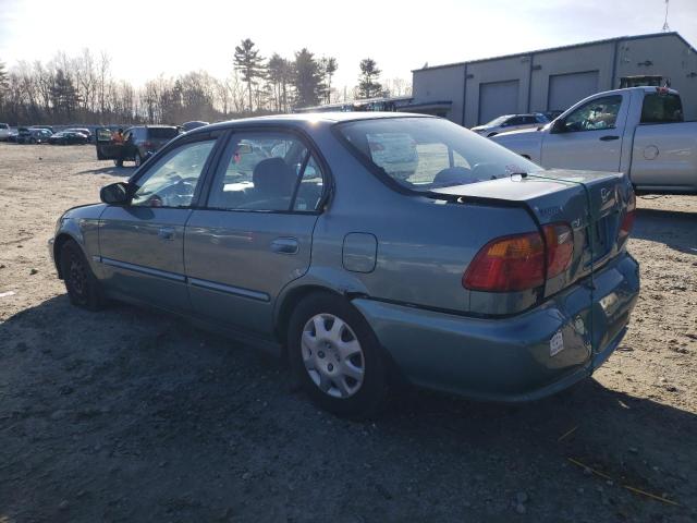2HGEJ6616YH527961 - 2000 HONDA CIVIC BASE TEAL photo 2