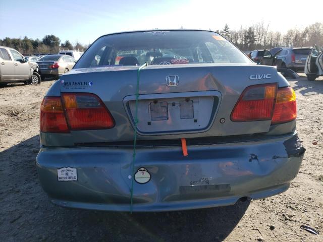 2HGEJ6616YH527961 - 2000 HONDA CIVIC BASE TEAL photo 6