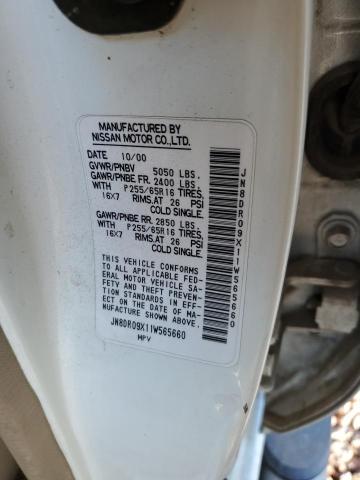 JN8DR09X11W565660 - 2001 NISSAN PATHFINDER LE Ağ foto 12