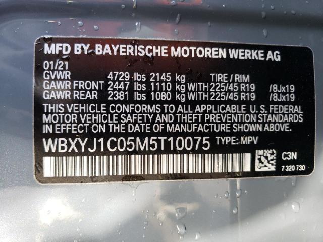 WBXYJ1C05M5T10075 - 2021 BMW X2 XDRIVE28I GRAY photo 14
