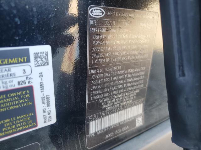 SALWR2RV8JA800687 - 2018 LAND ROVER RANGE ROVE HSE BLACK photo 14