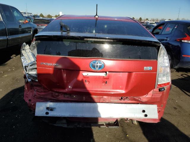 JTDKN3DUXA0036451 - 2010 TOYOTA PRIUS RED photo 6