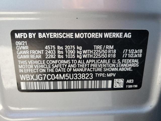 WBXJG7C04M5U33823 - 2021 BMW X1 SDRIVE28I SILVER photo 13