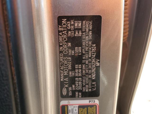 KNDJN2A23H7427824 - 2017 KIA SOUL SILVER photo 12