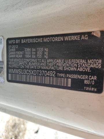 WMWSU3C5XDT370492 - 2013 MINI COOPER BEIGE photo 13