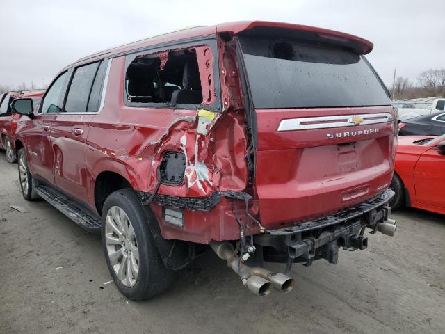 1GNSKFKDXMR153340 - 2021 CHEVROLET SUBURBAN K1500 PREMIER RED photo 2