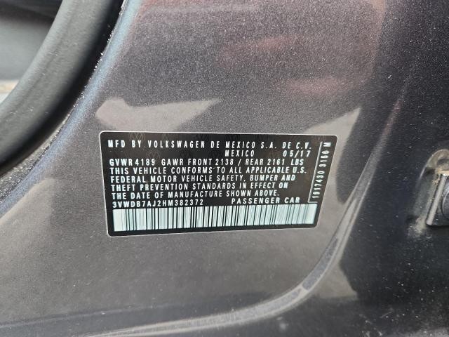 3VWDB7AJ2HM382372 - 2017 VOLKSWAGEN JETTA SE GRAY photo 12