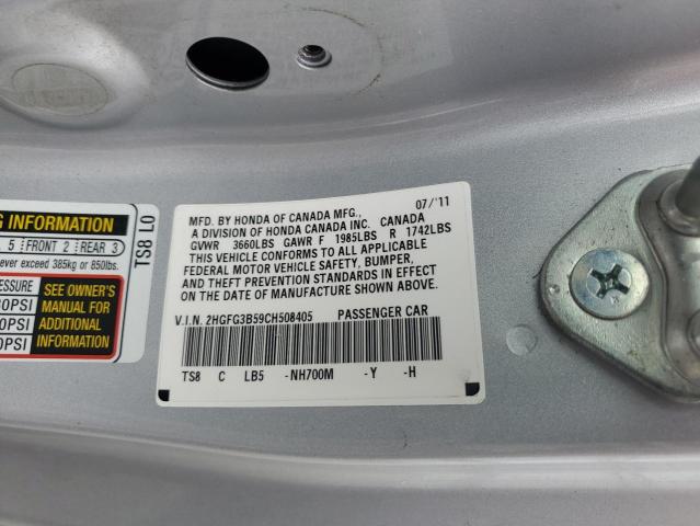 2HGFG3B59CH508405 - 2012 HONDA CIVIC LX Gümüş foto 12