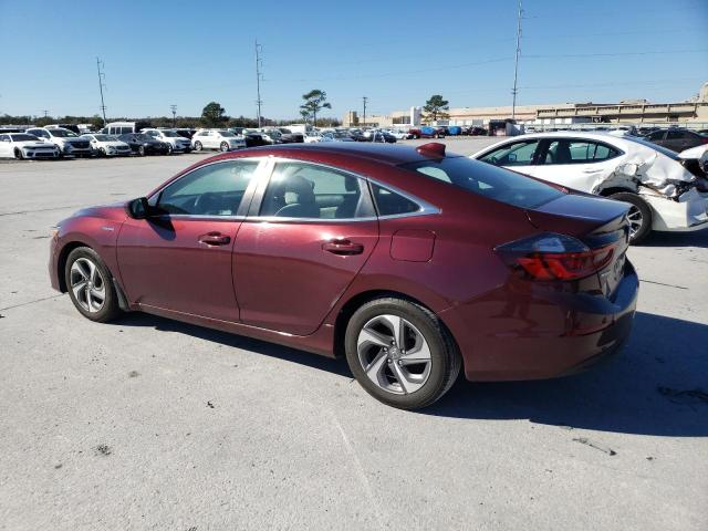 19XZE4F58KE012989 - 2019 HONDA INSIGHT EX MAROON photo 2