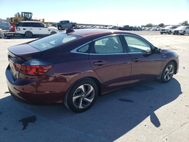 19XZE4F58KE012989 - 2019 HONDA INSIGHT EX MAROON photo 3