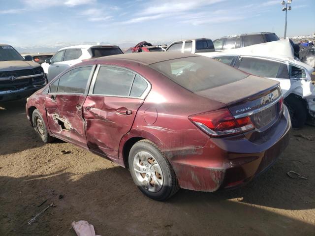 2HGFB2F55FH521014 - 2015 HONDA CIVIC LX MAROON photo 2