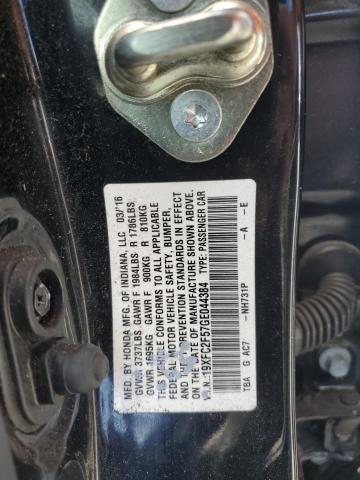 19XFC2F57GE044384 - 2016 HONDA CIVIC LX 黑色 照片 12