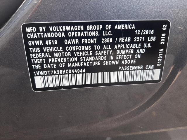 1VWDT7A38HC044944 - 2017 VOLKSWAGEN PASSAT R-LINE Grau Foto 13
