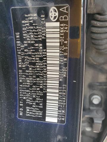 5YFBURHE8KP914104 - 2019 TOYOTA COROLLA L 黑色 照片 12