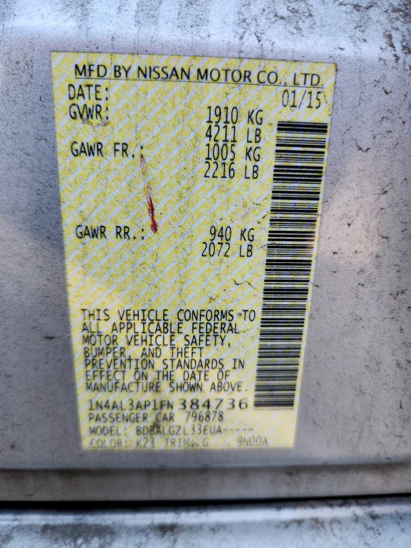1N4AL3AP1FN384736 - 2015 NISSAN ALTIMA 2.5 Plata foto 13