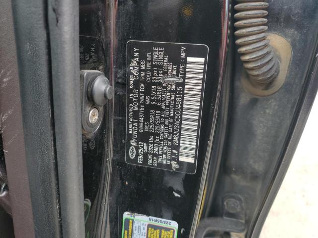 KM8JU3AC5CU488115 - 2012 HYUNDAI TUCSON GLS BLACK photo 13