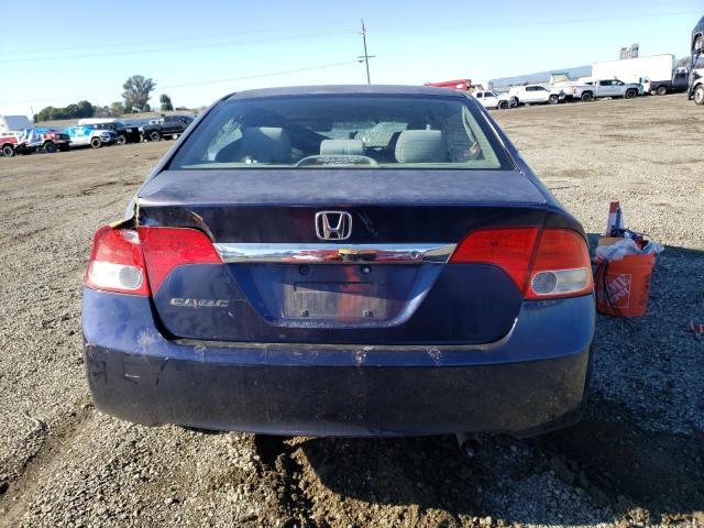 2HGFA16599H501124 - 2009 HONDA CIVIC LX BLUE photo 6