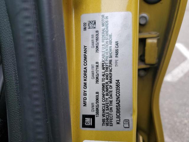 KL8CB6SA2NC035654 - 2022 CHEVROLET SPARK LS GREEN photo 12