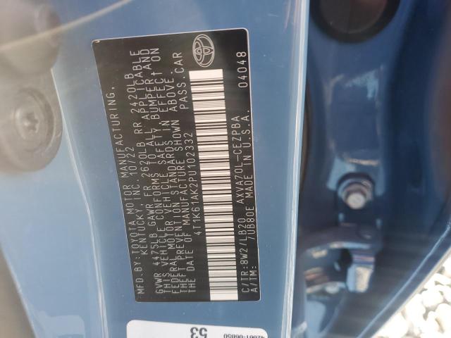 4T1K61AK2PU102332 - 2023 TOYOTA CAMRY XSE أزرق صورة 13