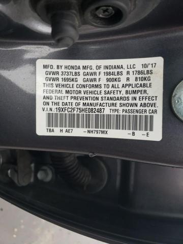 19XFC2F75HE082487 - 2017 HONDA CIVIC EX GRAY photo 12