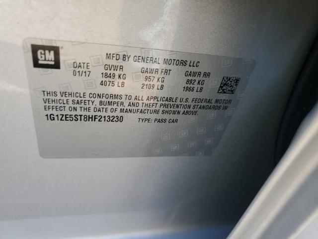 1G1ZE5ST8HF213230 - 2017 CHEVROLET MALIBU LT SILVER photo 12