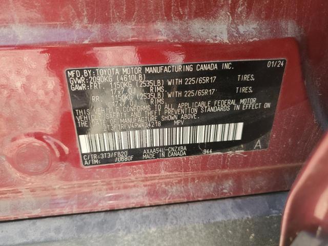 2T3F1RFV4RW434218 - 2024 TOYOTA RAV4 LE RED photo 13
