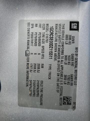 1GCRCSE00DZ115511 - 2013 CHEVROLET SILVERADO C1500 LT Gümüş foto 12