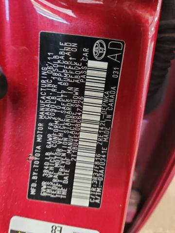 2T1BU4EE0BC647726 - 2011 TOYOTA COROLLA BASE Qırmızı foto 12