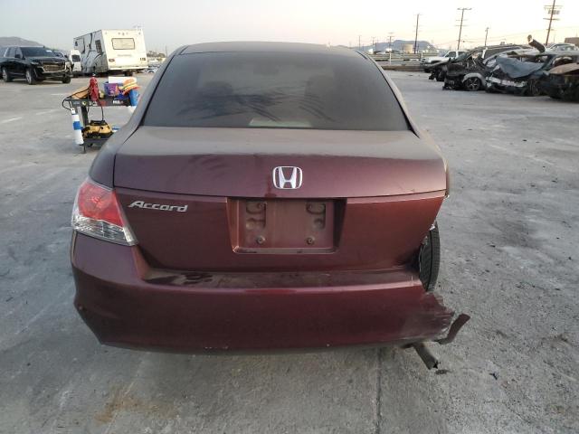 1HGCP2F33AA137906 - 2010 HONDA ACCORD LX BURGUNDY photo 6