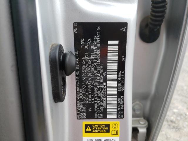 5TDBK3EH3DS235286 - 2013 TOYOTA HIGHLANDER BASE ვერცხლისფერი ფოტო 14