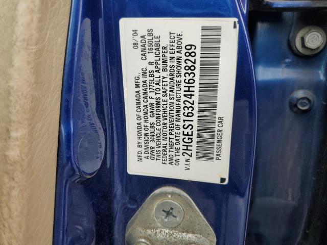 2HGES16324H638289 - 2004 HONDA CIVIC DX VP Mavi foto 13