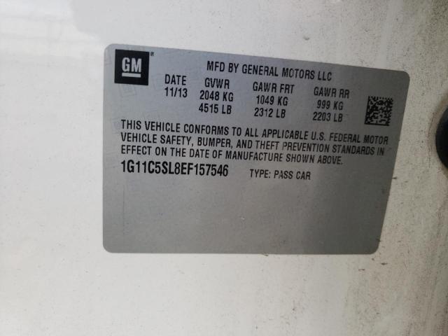 1G11C5SL8EF157546 - 2014 CHEVROLET MALIBU 1LT WHITE photo 12