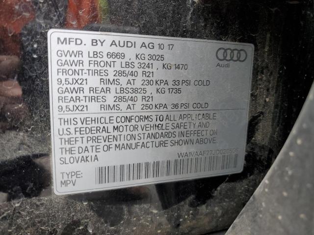 WA1VAAF77JD020506 - 2018 AUDI Q7 PRESTIGE BLACK photo 14