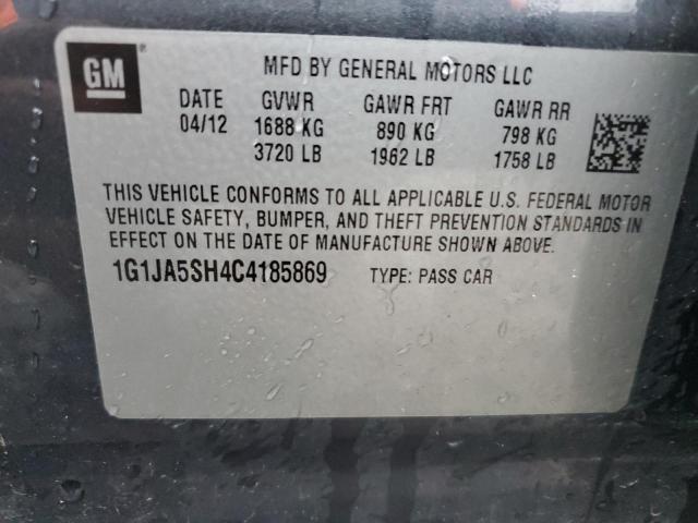 1G1JA5SH4C4185869 - 2012 CHEVROLET SONIC LS CHARCOAL photo 12